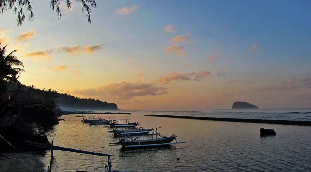 sunrise in Candidasa Bali