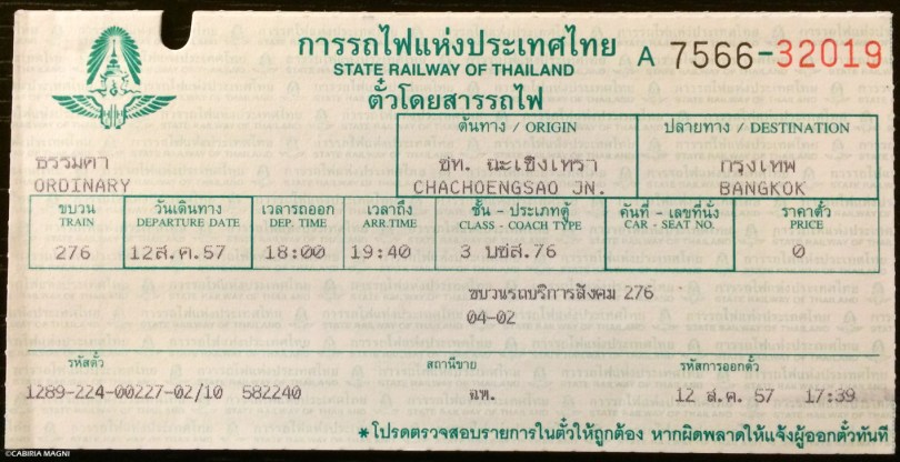 biglietto per Chachoengsao, Thailandia