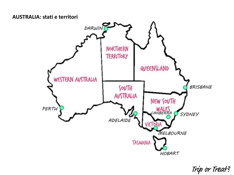 Australia: gli stati e le capitali