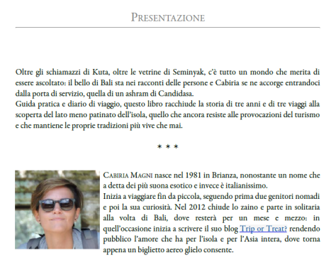 presentazione libro Bali Cabiria Magni